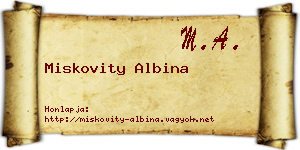Miskovity Albina névjegykártya